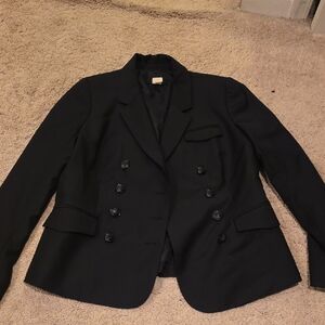 J. CREW Black Double-Breasted Blazer